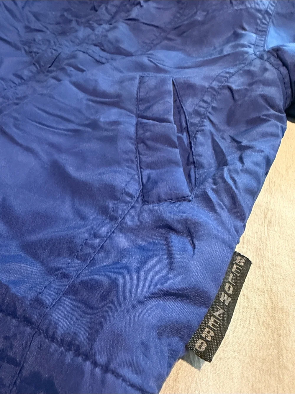 Kids Hooded Raincoat in Blue with Orange Lining